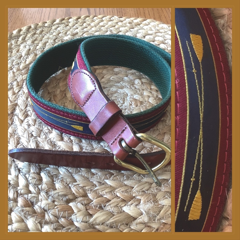 Leatherman Ltd LeatherTipped Belt Crossed Oars Size 34 handmade in Essex CT
